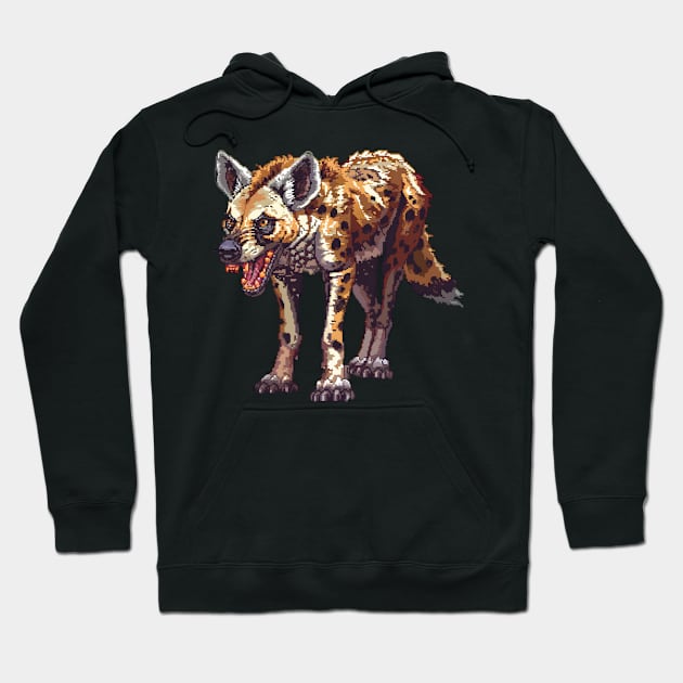 Pixelated Hyena Artistry Hoodie by Animal Sphere